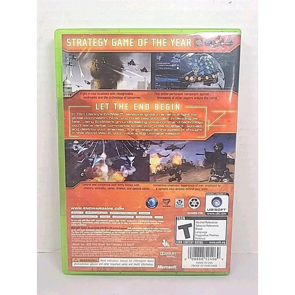 Tom Clancy's EndWar (Xbox 360, 2008) Complete Tested Working